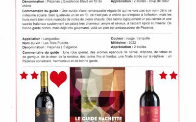 Des étoiles et un coup de coeur au guide hachette vins