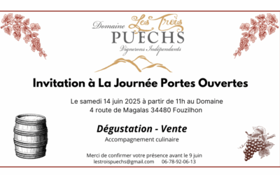 La Journée Portes Ouvertes au domaine le samedi 14 juin